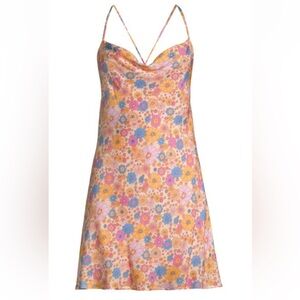 Floral Print Mini Slip Dress